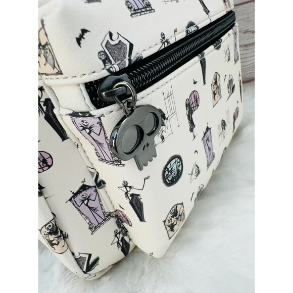 Loungefly Nightmare Before Christmas NBC Pastel White Print Mini Backpack main image 5